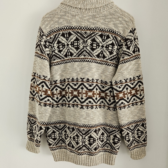 Vintage Tundra Wool Cardigan Sweater Large Fair Isle - Picture 5 of 5